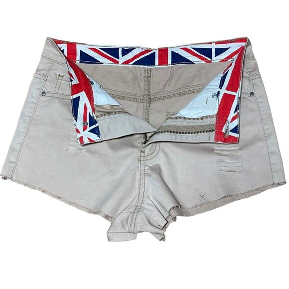 Union Jack Tan Cheeky Cutoff Shorts size 28 waist - Picture 6 of 9